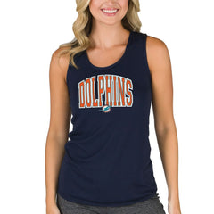 Miami Dolphins Concepts Sport Women's Marathon Racer Back Tank Top Navy