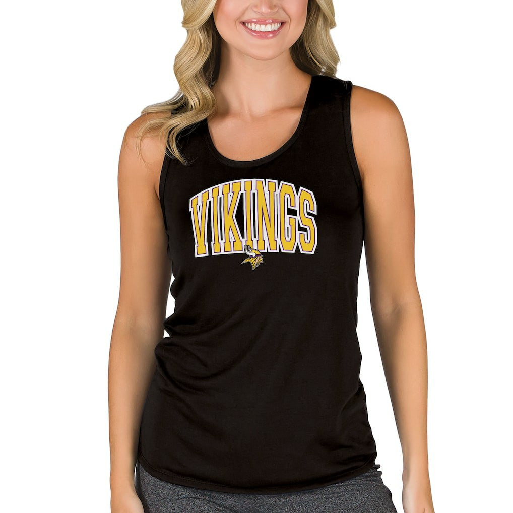 Minnesota Vikings Concepts Sport Women's Marathon Racer Back Tank Top Black