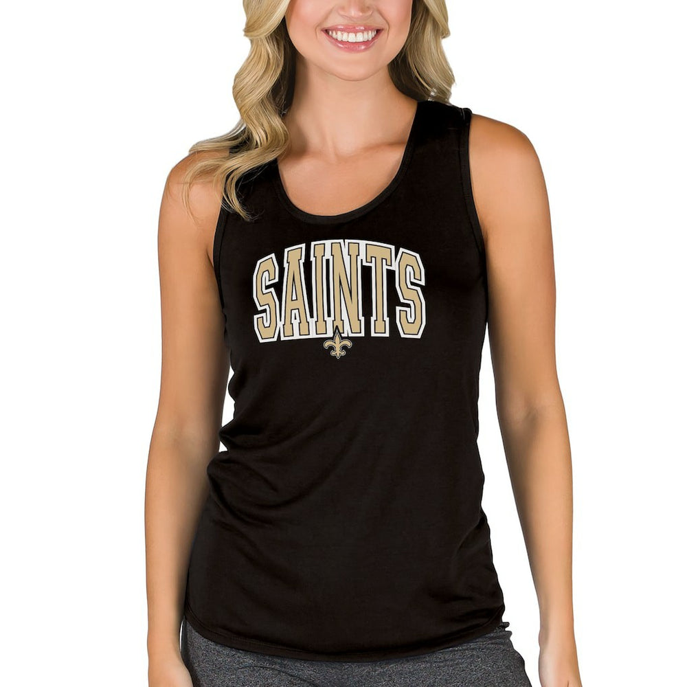 New Orleans Saints Concepts Sport Women's Marathon Racer Back Tank Top Black
