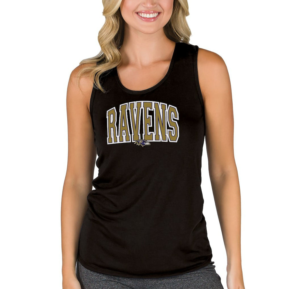 Baltimore Ravens Concepts Sport Women's Marathon Racer Back Tank Top Black