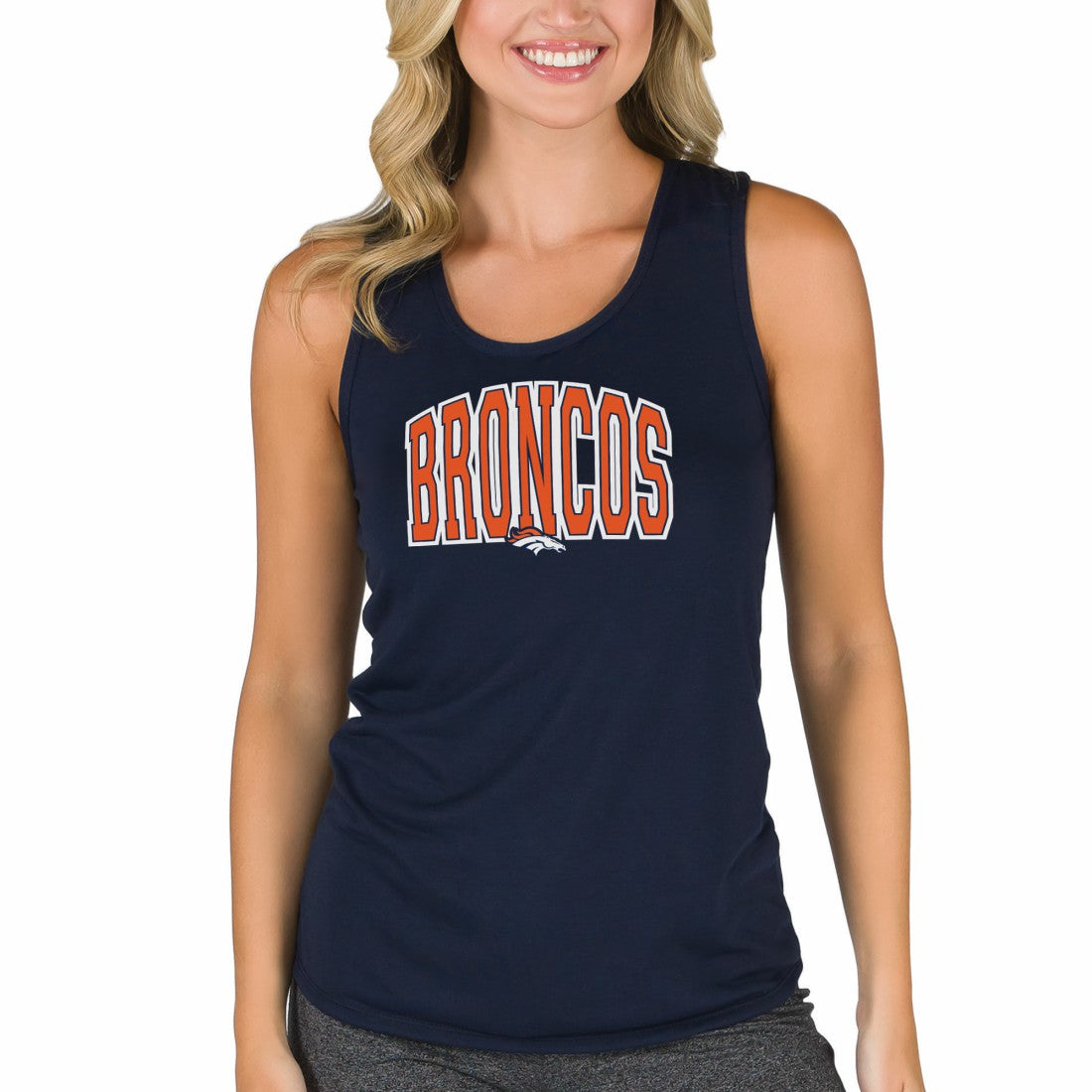Denver Broncos Concepts Sport Women's Marathon Racer Back Tank Top Navy