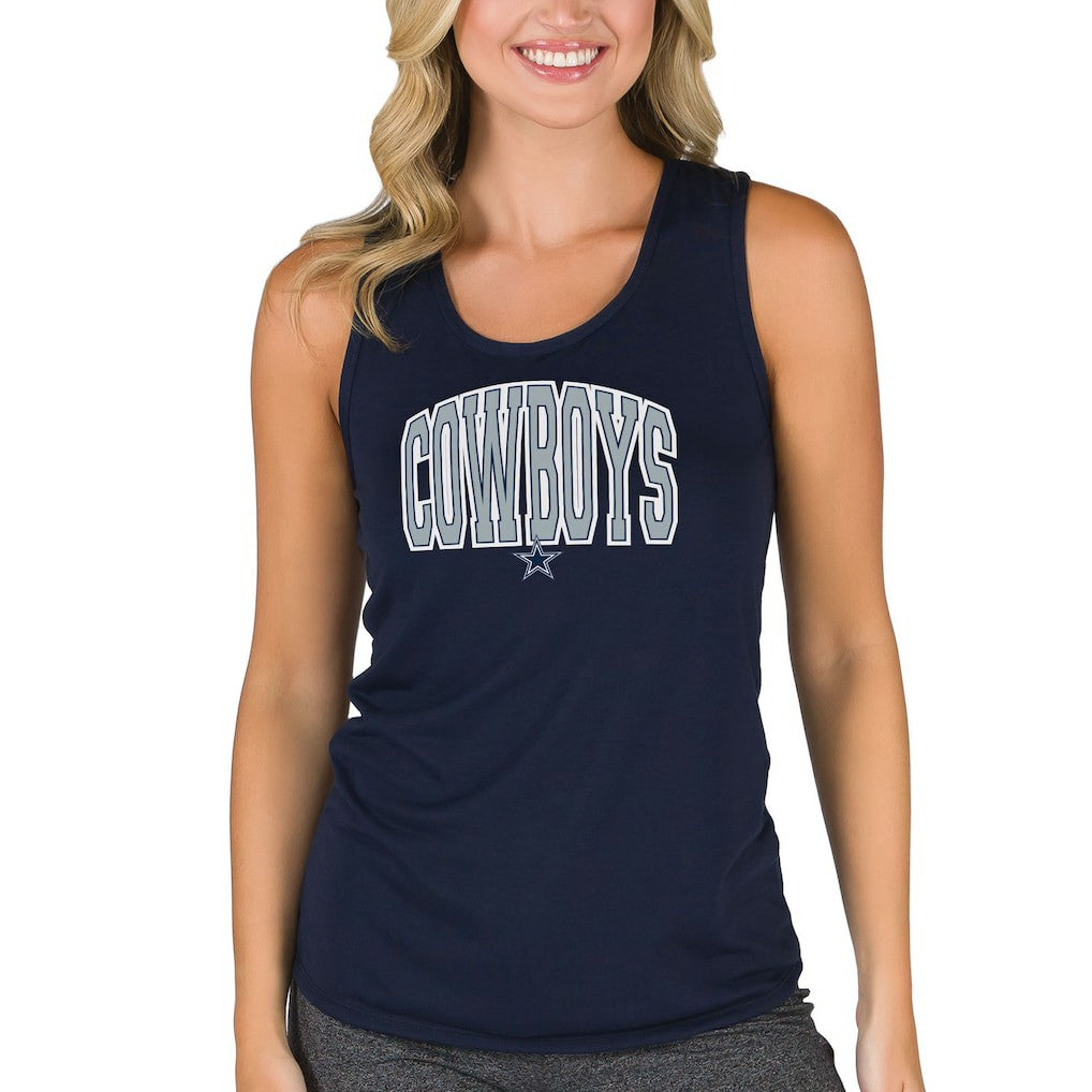 Dallas Cowboys Concepts Sport Women's Marathon Racer Back Tank Top Navy