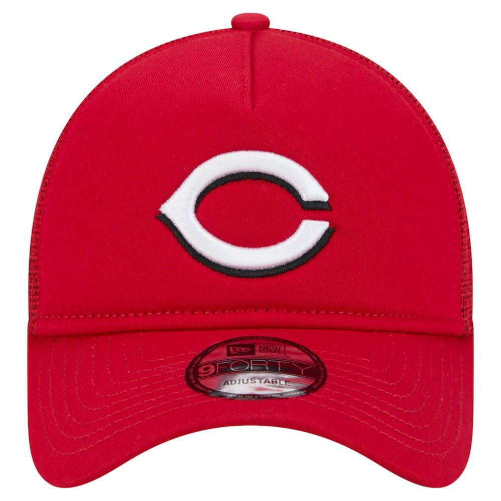 Cincinnati Reds New Era 9FORTY A-Frame Trucker Adjustable Hat - Red - New Era Online