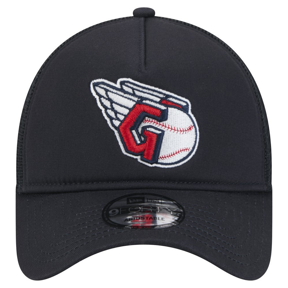 Cleveland Guardians New Era 9FORTY A-Frame Trucker Adjustable Hat - Navy - New Era Sale