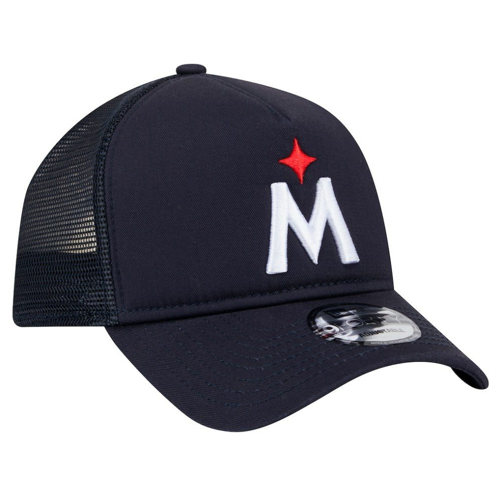 Minnesota Twins New Era 9FORTY A-Frame Trucker Adjustable Hat - Navy - New Era Discount