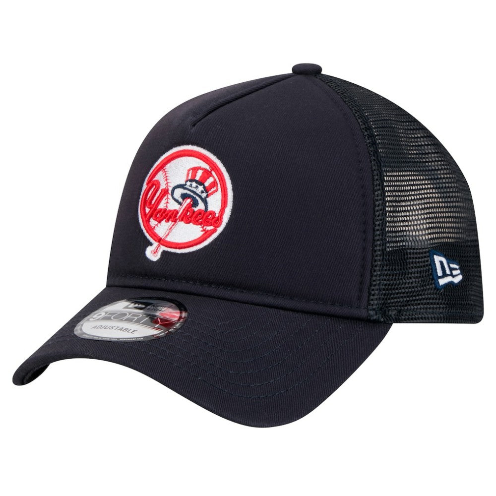 New York Yankees New Era 9FORTY A-Frame Trucker Adjustable Hat - Navy - New Era on Sale