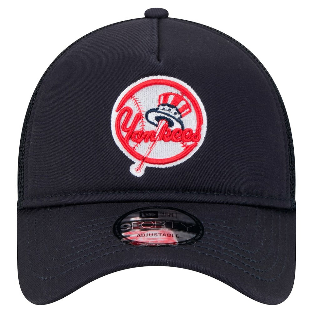 New York Yankees New Era 9FORTY A-Frame Trucker Adjustable Hat - Navy - New Era on Sale