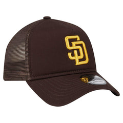 San Diego Padres New Era 9FORTY A-Frame Trucker Adjustable Hat - Brown - New Era Online