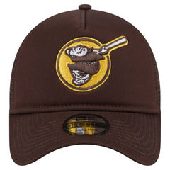 San Diego Padres New Era 9FORTY A-Frame Trucker Adjustable Hat - Brown - New Era on Sale
