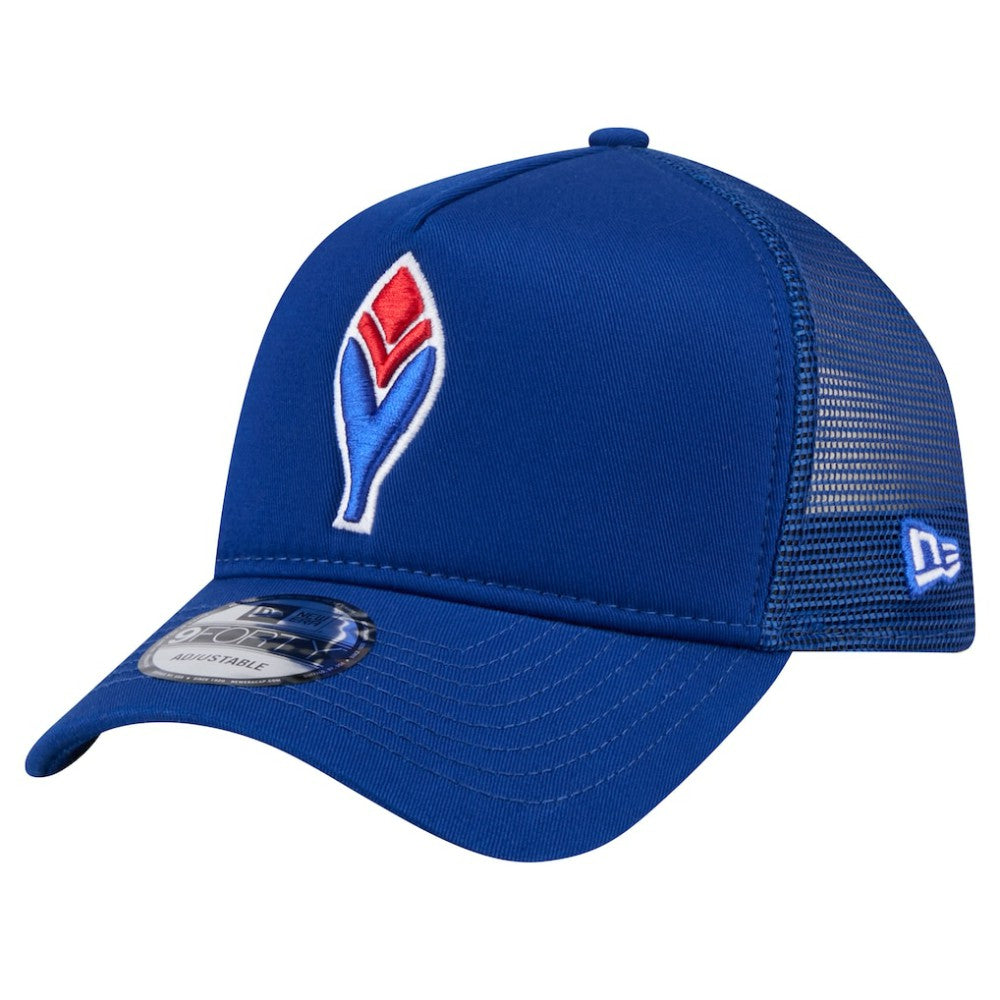Atlanta Braves New Era 9FORTY A-Frame Trucker Adjustable Hat - Royal - New Era Discount