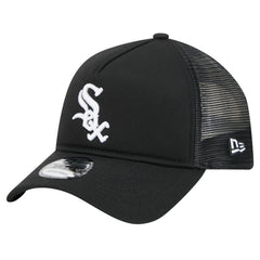 Chicago White Sox New Era 9FORTY A-Frame Trucker Adjustable Hat - Black - New Era Discount