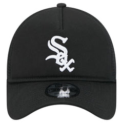Chicago White Sox New Era 9FORTY A-Frame Trucker Adjustable Hat - Black - New Era Discount