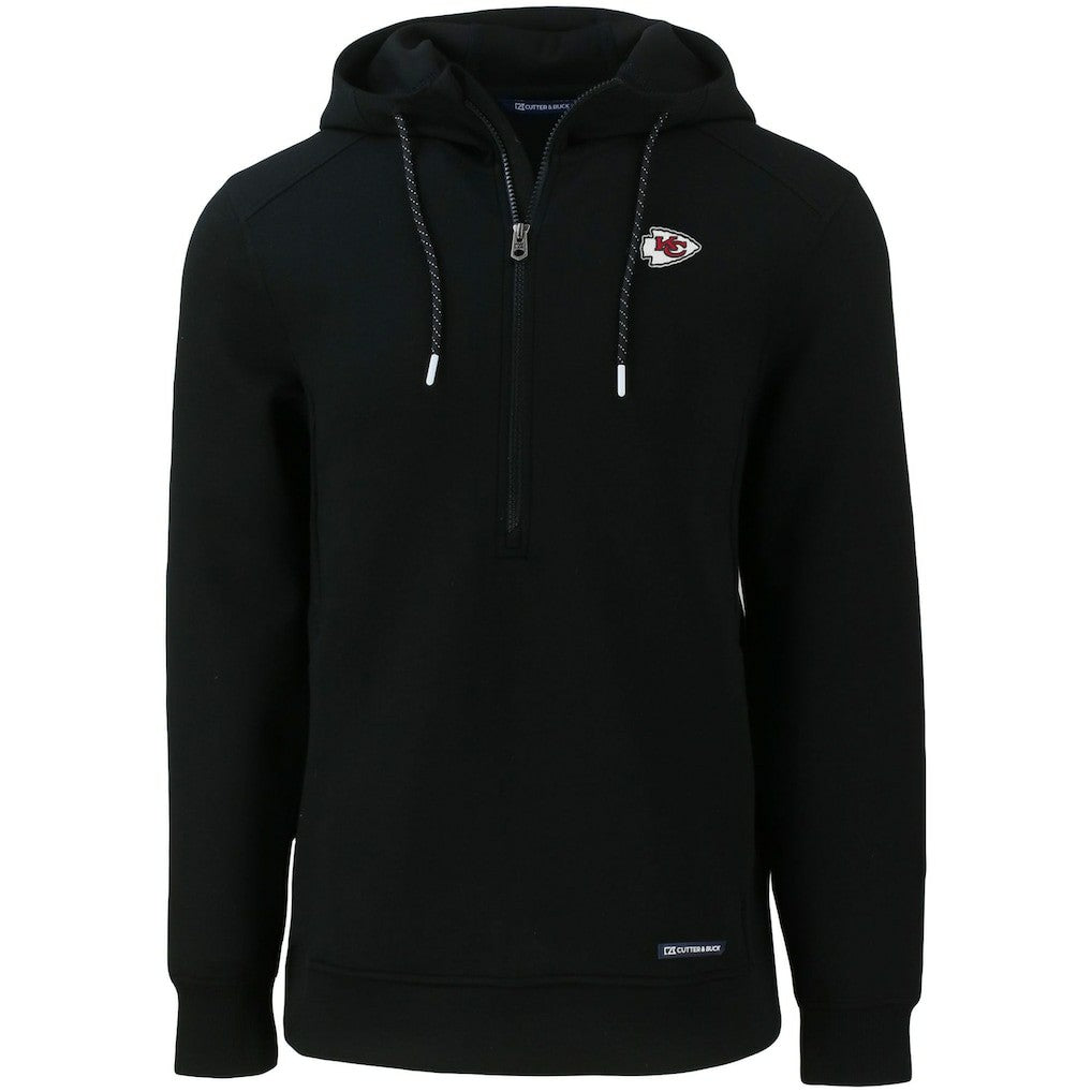 Kansas City Chiefs Cutter & Buck Primary Mark Roam Eco Recycled Half-Zip Pullover Hoodie Black