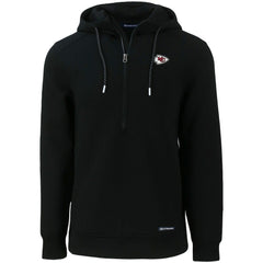 Kansas City Chiefs Cutter & Buck Primary Mark Roam Eco Recycled Half-Zip Pullover Hoodie Black