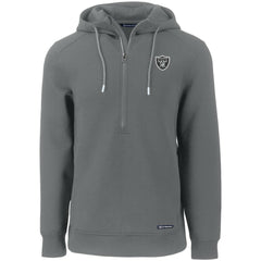 Las Vegas Raiders Cutter & Buck Primary Mark Roam Eco Recycled Half-Zip Pullover Hoodie Gray
