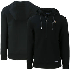 Minnesota Vikings Cutter & Buck Primary Mark Roam Eco Recycled Half-Zip Pullover Hoodie Black