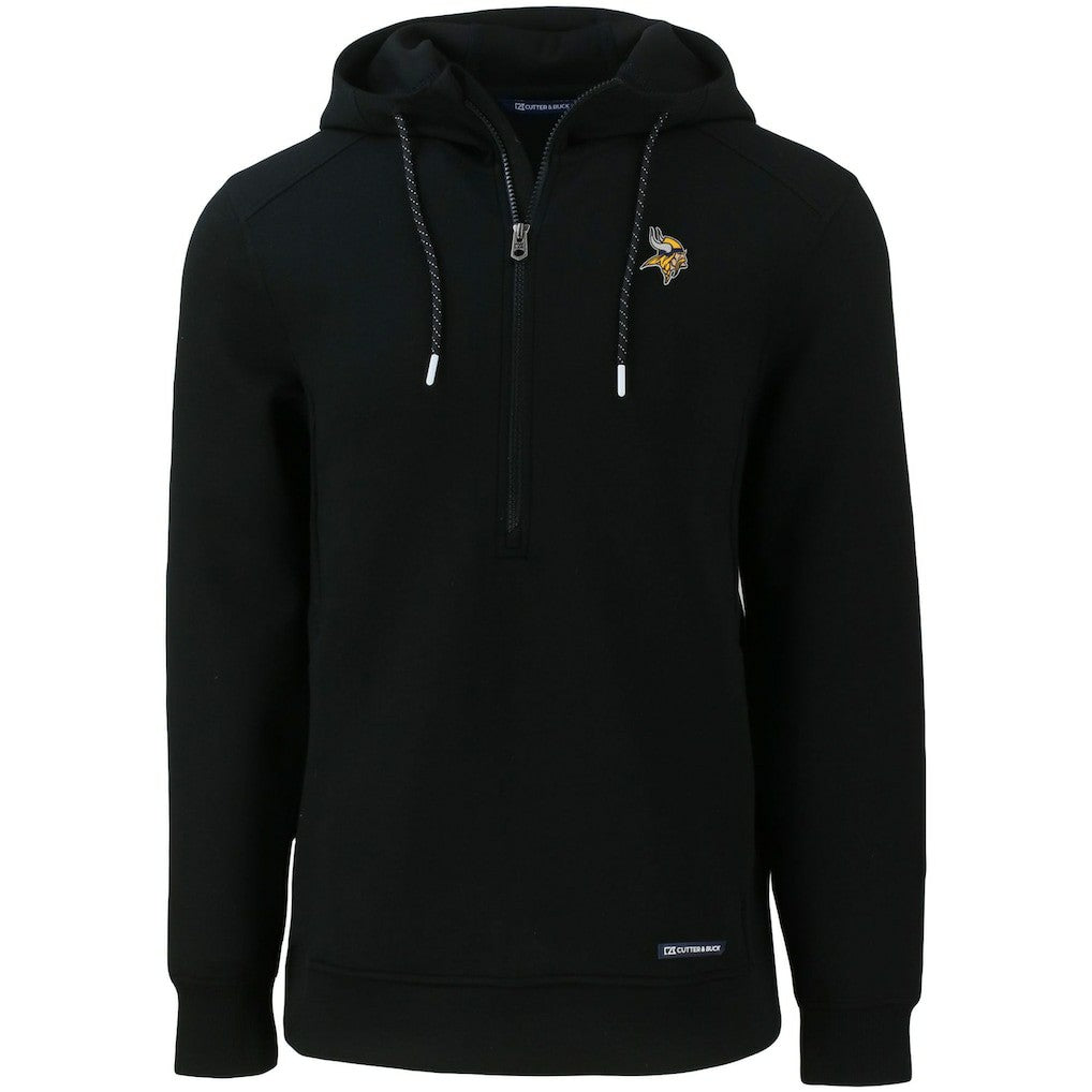 Minnesota Vikings Cutter & Buck Primary Mark Roam Eco Recycled Half-Zip Pullover Hoodie Black