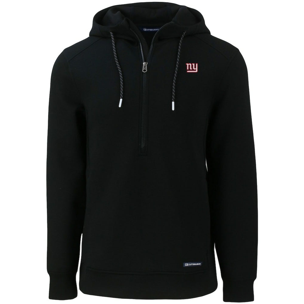 New York Giants Cutter & Buck Primary Mark Roam Eco Recycled Half-Zip Pullover Hoodie Black