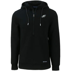 Philadelphia Eagles Cutter & Buck Primary Mark Roam Eco Recycled Half-Zip Pullover Hoodie Black