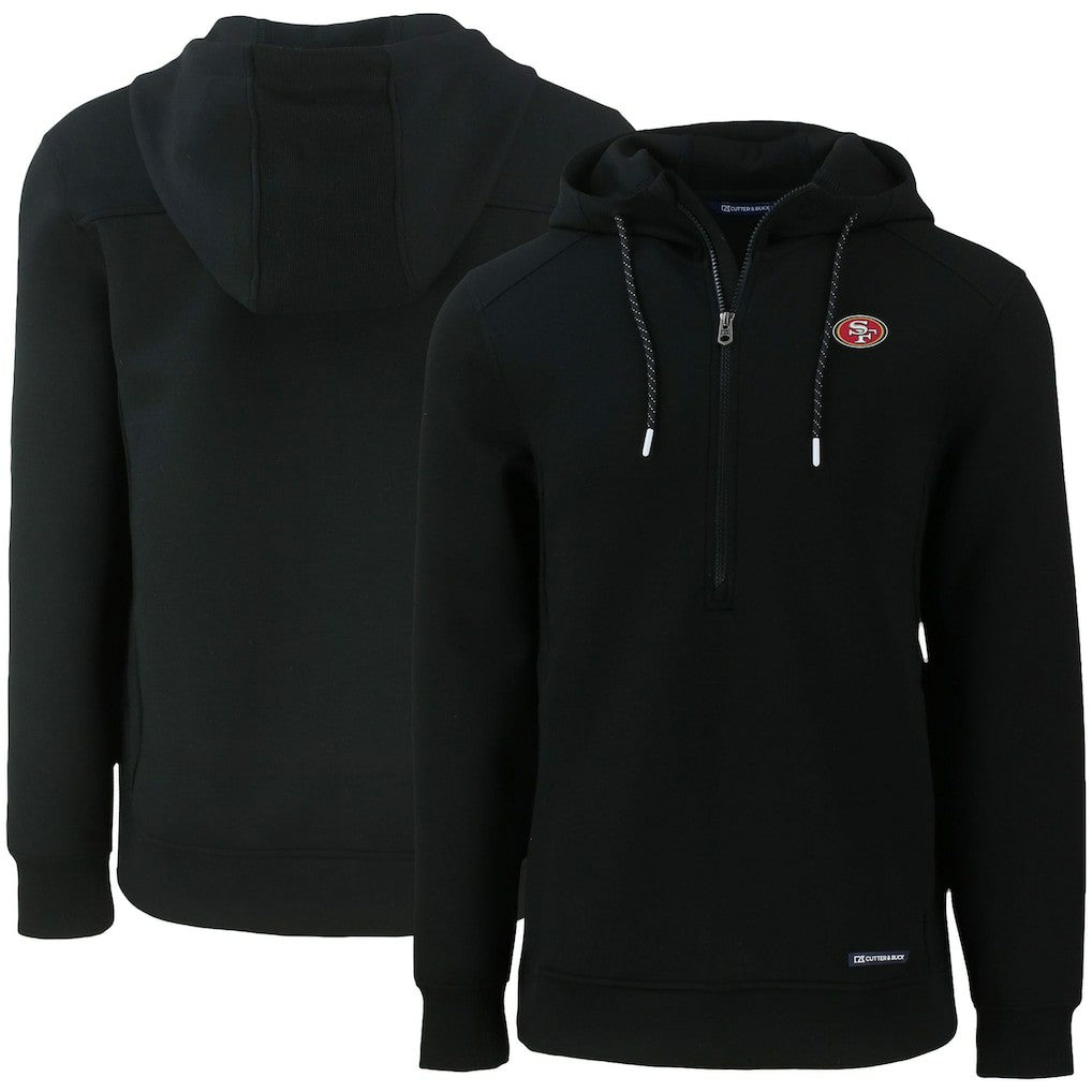 San Francisco 49ers Cutter & Buck Primary Mark Roam Eco Recycled Half-Zip Pullover Hoodie Black