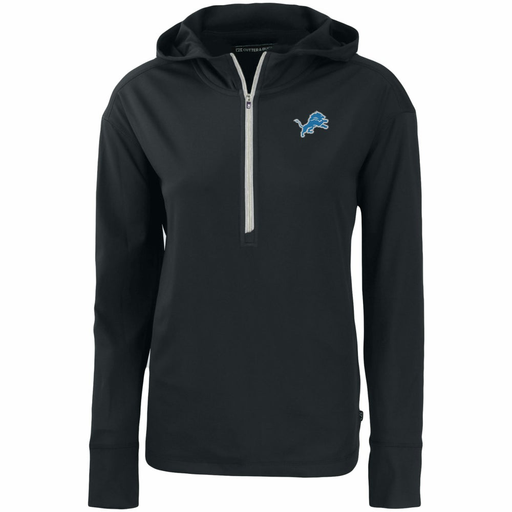 Detroit Lions Cutter & Buck Women's Primary Mark Daybreak Eco Recycled Half-Zip Hoodie Black