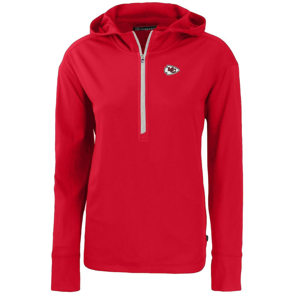 Kansas City Chiefs Cutter & Buck Women's Primary Mark Daybreak Eco Recycled Half-Zip Hoodie Red