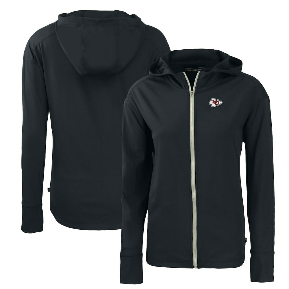 Kansas City Chiefs Cutter & Buck Women's Primary Mark Daybreak Eco Recycled Full-Zip Hoodie Black