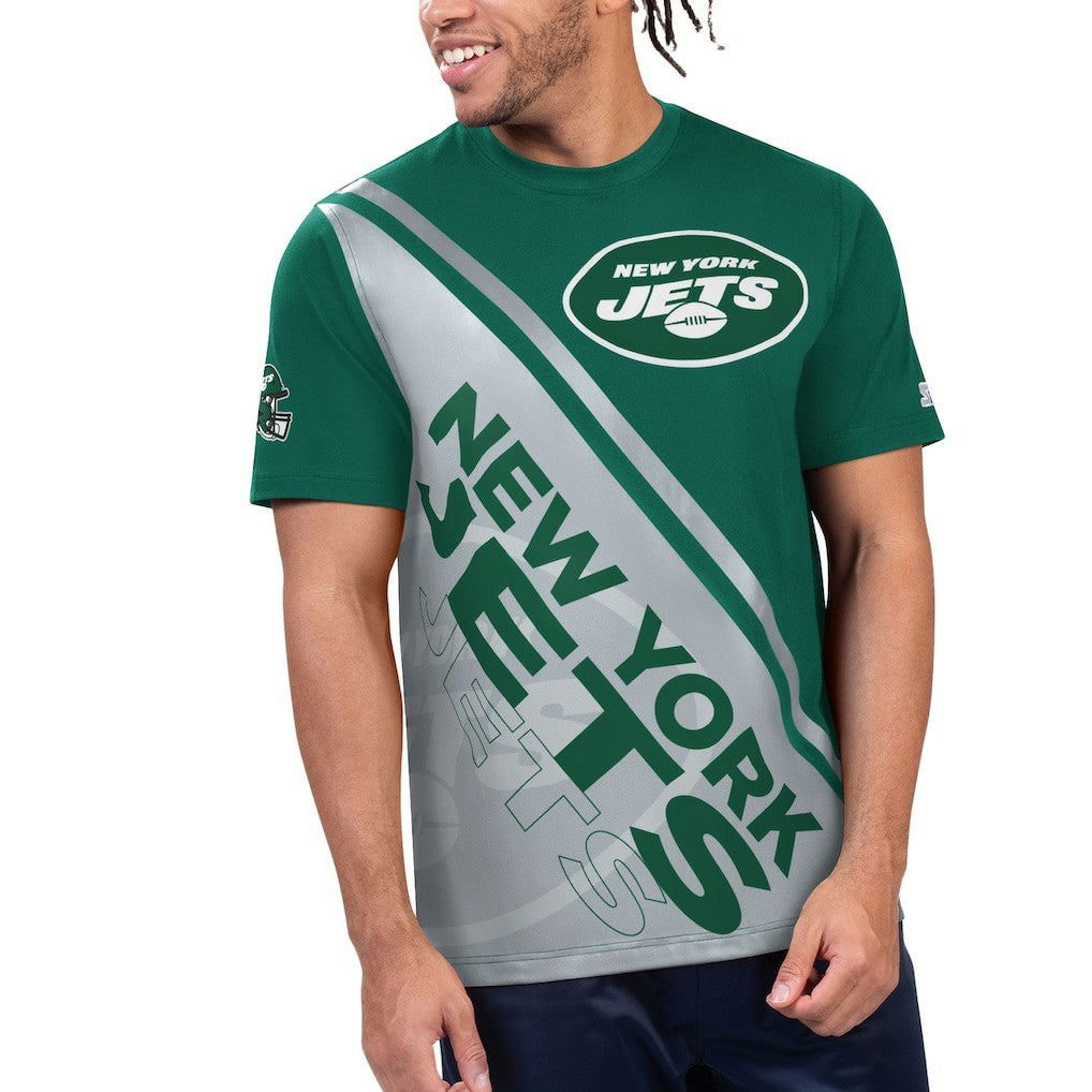 New York Jets Starter Finish Line Extreme Graphic T-Shirt Green/White