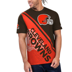 Cleveland Browns Starter Finish Line Extreme Graphic T-Shirt Brown/Orange