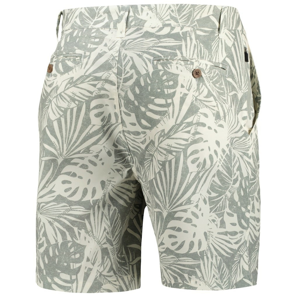 Cleveland Browns Margaritaville Sandwashed Monstera Print Amphib Shorts Gray