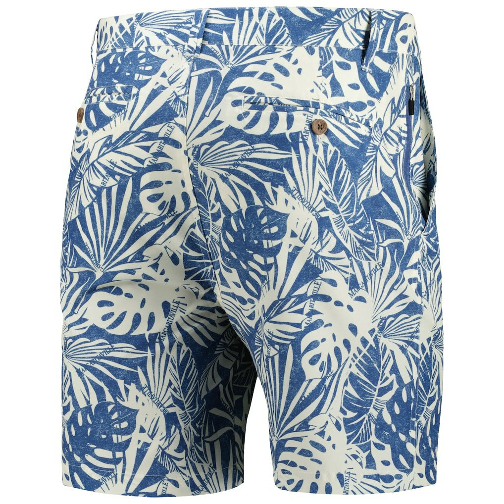 Chicago Bears Margaritaville Sandwashed Monstera Print Amphib Shorts Navy