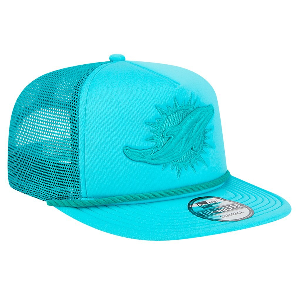 New Era Miami Dolphins Aqua Active Tone Golfer Snapback Hat
