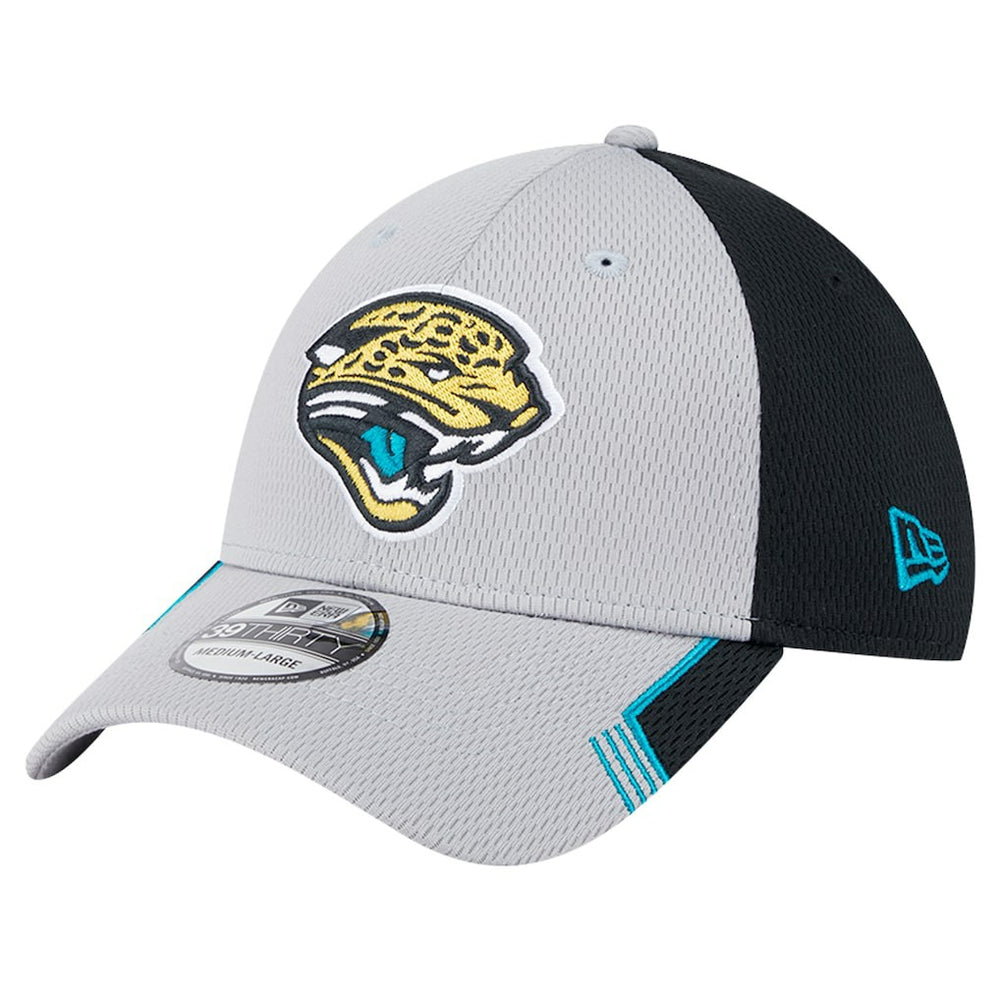 New Era Jacksonville Jaguars Gray Throwback Active Visor Trim 39THIRTY Flex Hat