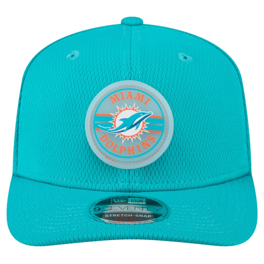 Miami Dolphins New Era Adventure Patched 9SEVENTY Stretch-Snap Adjustable Hat Aqua