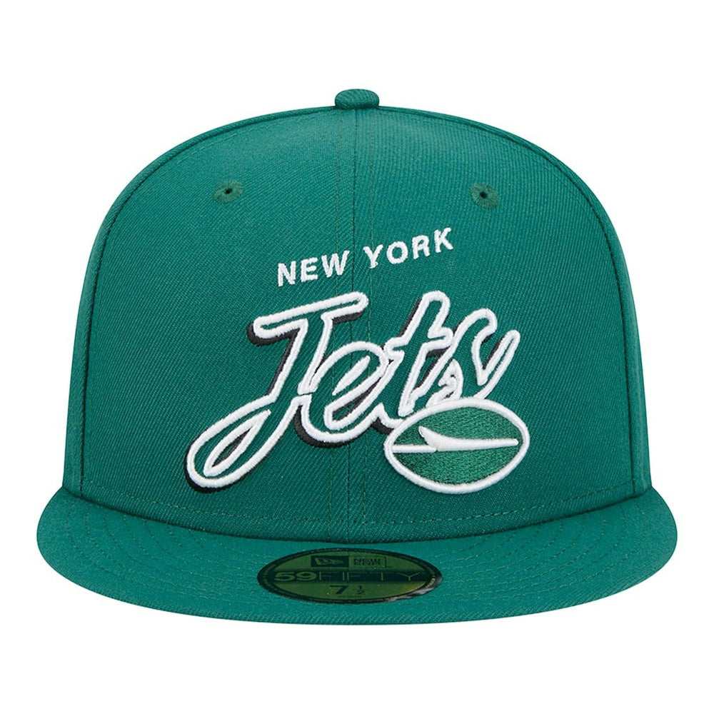 New York Jets New Era Script Sided 59FIFTY Fitted Hat Green