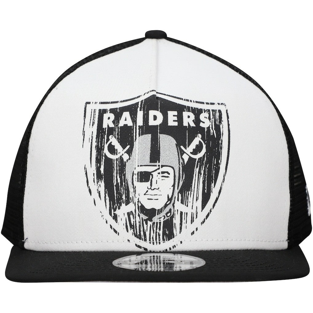 New Era Las Vegas Raiders Distressed 9FIFTY A-Frame Snapback Hat White/Black
