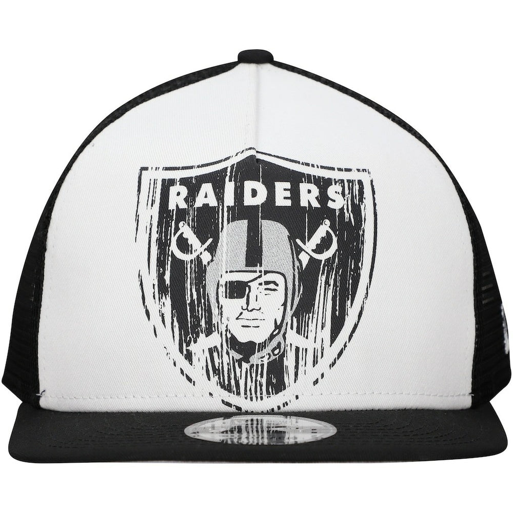 New Era Las Vegas Raiders Distressed 9FIFTY A-Frame Snapback Hat White/Black