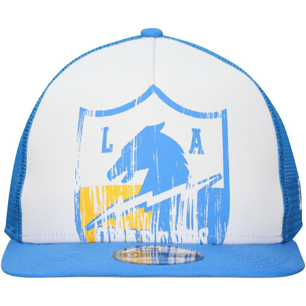 New Era Los Angeles Chargers Distressed 9FIFTY A-Frame Snapback Hat White/Powder Blue
