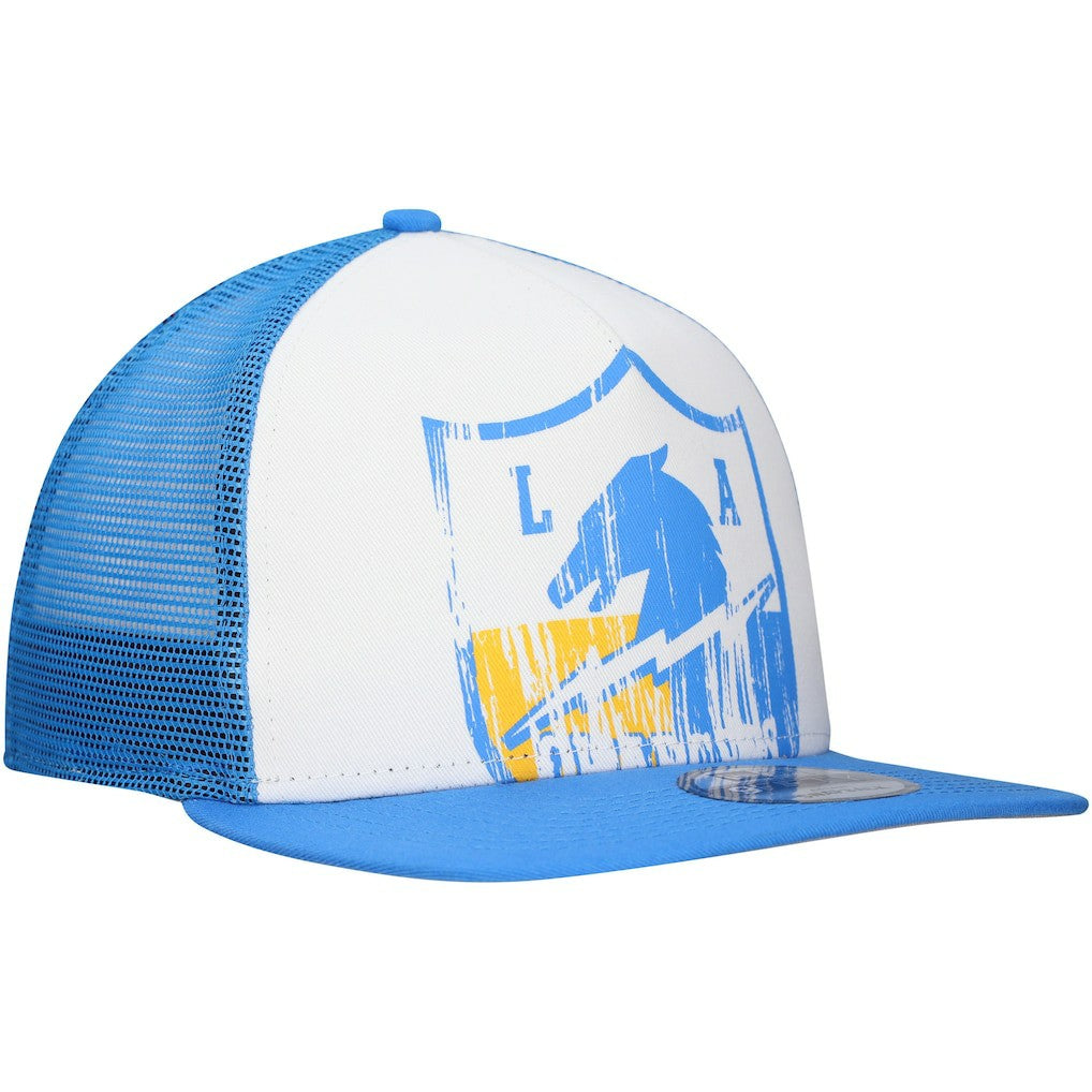 New Era Los Angeles Chargers Distressed 9FIFTY A-Frame Snapback Hat White/Powder Blue