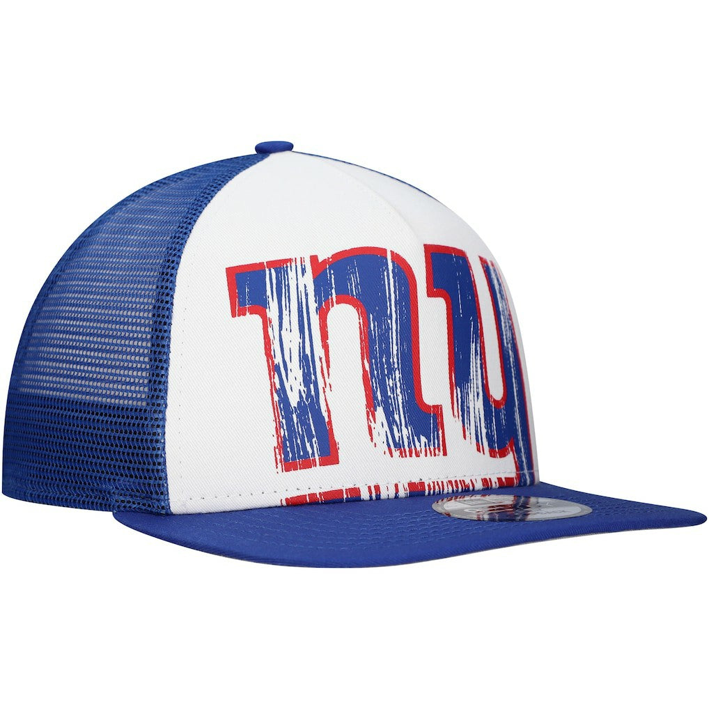 New Era New York Giants Distressed 9FIFTY A-Frame Snapback Hat White/Royal
