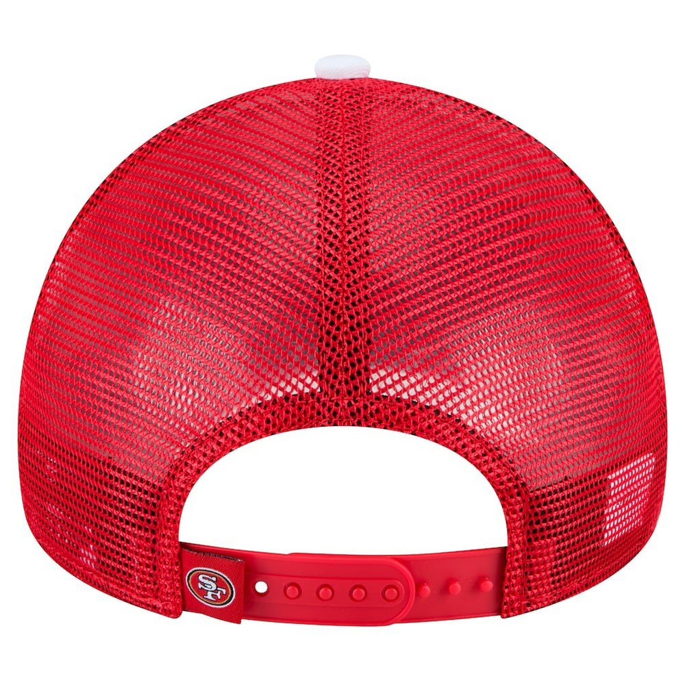 San Francisco 49ers New Era Sport Night Color Block 9FORTY A-Frame Trucker Adjustable Hat White/Scarlet