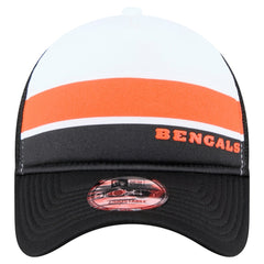 Cincinnati Bengals New Era Sport Night Color Block 9FORTY A-Frame Trucker Adjustable Hat White/Black