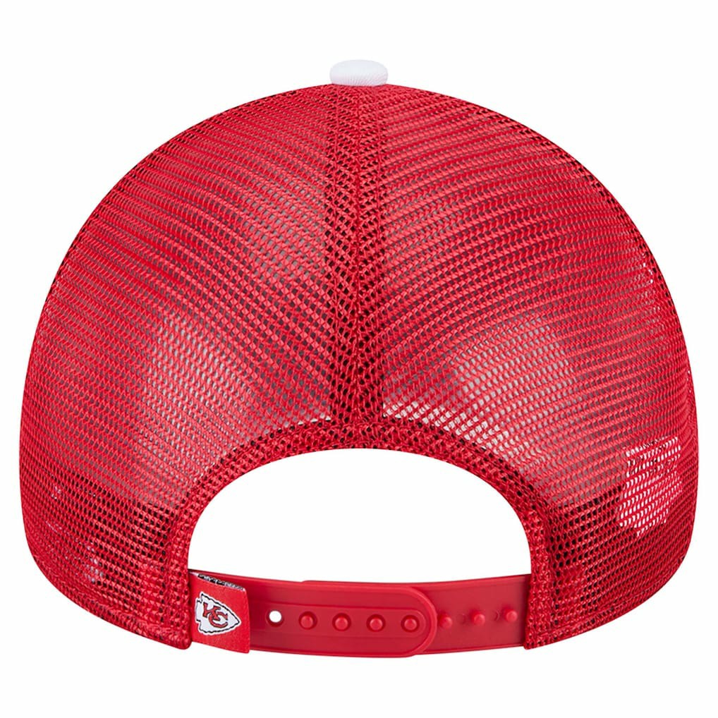 Kansas City Chiefs New Era Sport Night Color Block 9FORTY A-Frame Trucker Adjustable Hat White/Red