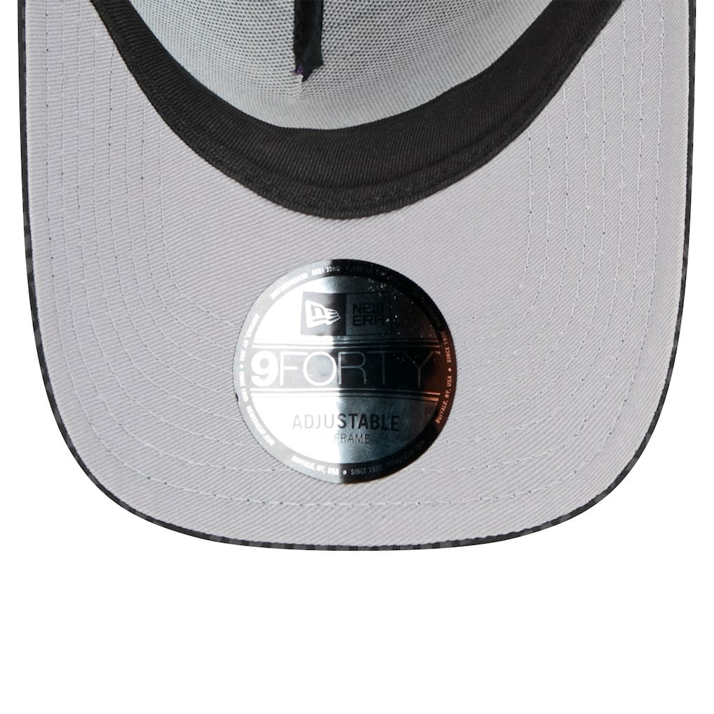 New Orleans Saints New Era Midnight Ink Tonal Text A-Frame Trucker 9FORTY Adjustable Hat Black