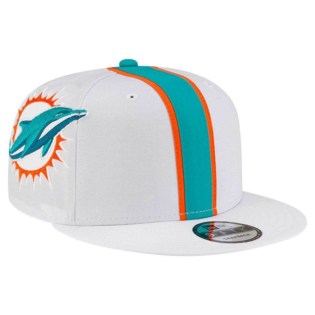 Miami Dolphins New Era Helmet 9FIFTY Snapback Hat White