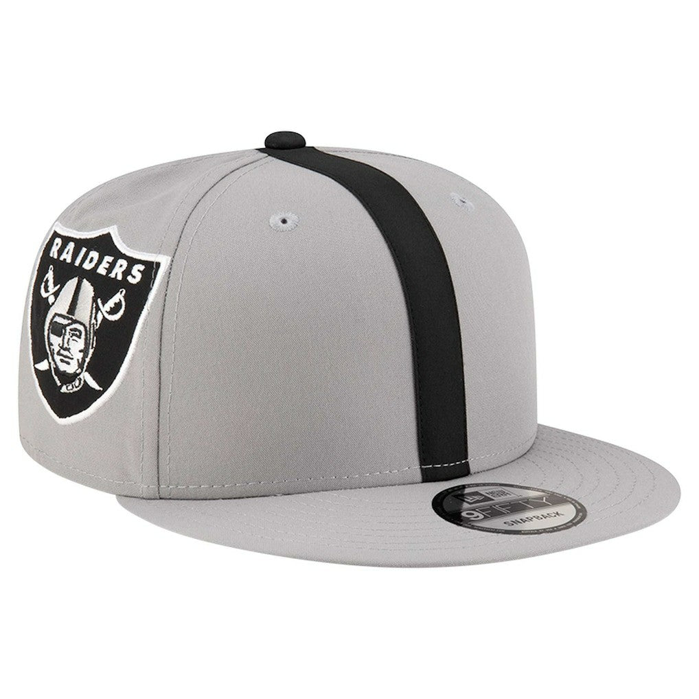 Las Vegas Raiders New Era Helmet 9FIFTY Snapback Hat Gray