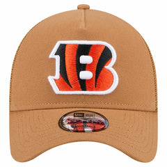 Cincinnati Bengals New Era Color Pack A-Frame Trucker 9FORTY Adjustable Hat Brown