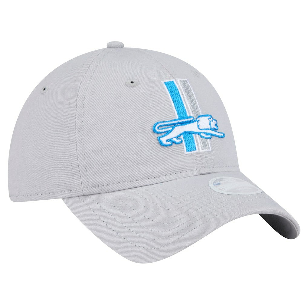 Detroit Lions New Era Women's Throwback Main Core Classic 2.0 9TWENTY Adjustable Hat Silver