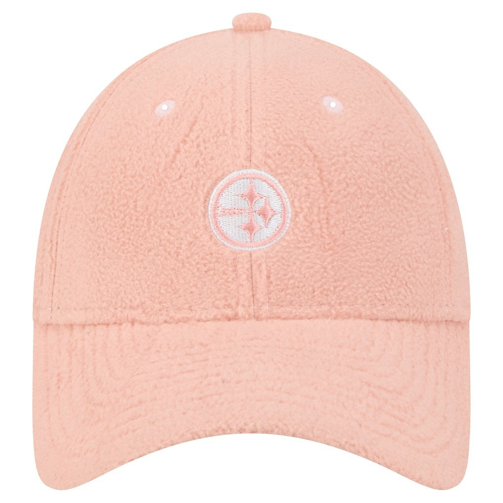 Pittsburgh Steelers New Era Women's Cozy Sherpa 9FORTY Adjustable Hat Light Pink