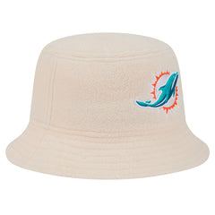Miami Dolphins New Era Women's Cozy Sherpa Bucket Hat Cream